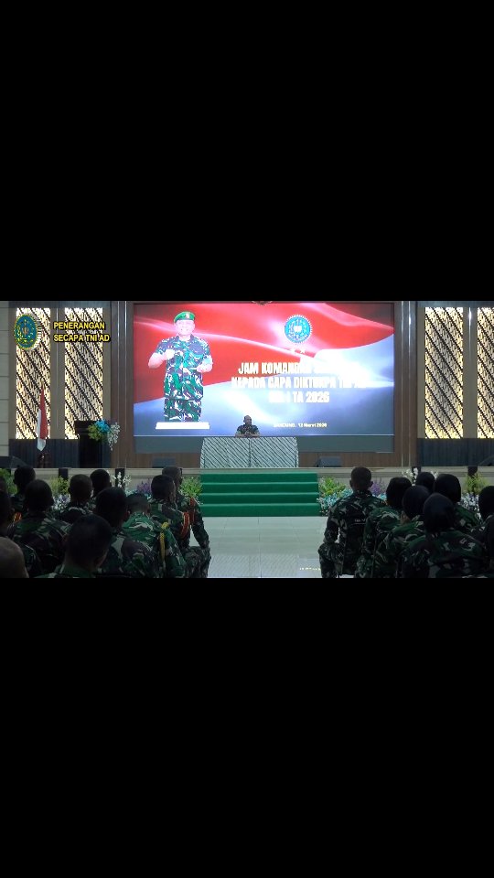 Jam Komandan Secapaad kepada Capa Diktukpa TNI AD Gel I TA 2026
