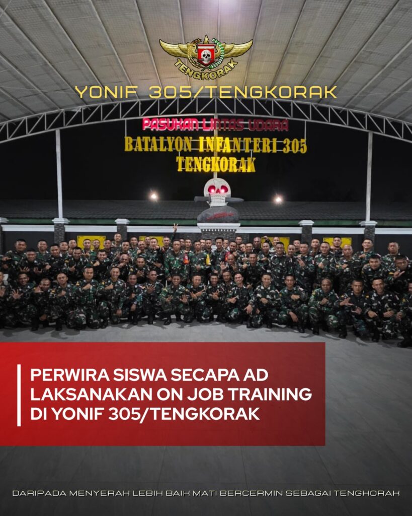 OJT Secapa AD di Yonif 305/Tengkorak Karawang – Perwira Siswa Secapa AD jalani On Job Training di Yonif 305/Tengkorak, Kamis (23/04/2026)…